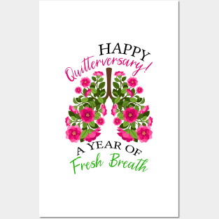 Happy Quitterversary | Quit Smoking Anniversary Funny Quote Posters and Art